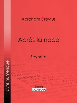 cover image of Après la noce